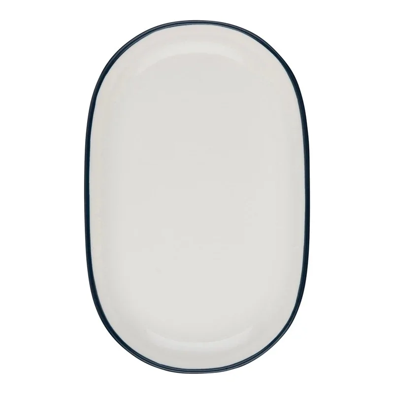 ID Fine Modest Navy Coupe Oval Platter 14 x 9 Inch - Set of 6 pcs ID Fine Modest Navy Coupe Oval Platter 14 x 9 Inch - Set of 6 pcs
