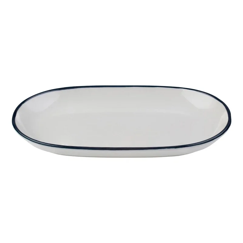 ID Fine Modest Navy Coupe Oval Platter 14 x 9 Inch - Set of 6 pcs ID Fine Modest Navy Coupe Oval Platter 14 x 9 Inch - Set of 6 pcs