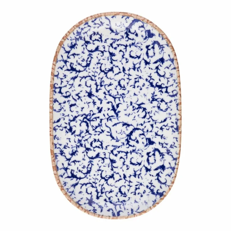 ID Fine Venecia Blue Fine China Oval Platter 7.3 x 4.6 Inch - Set of 12 pcs ID Fine Venecia Blue Fine China Oval Platter 7.3 x 4.6 Inch - Set of 12 pcs
