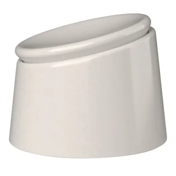 ID Fine Bevel White Vitreous China Sugar Bowl 6.6'' 14oz - Set of 6 pcs