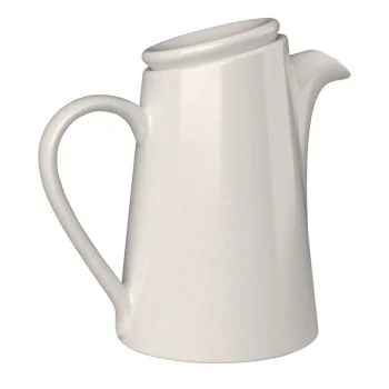 ID Fine Bevel White Vitreous China Coffee Jug 6.6'' 20oz - Set of 4 pcs