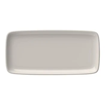 ID Fine Quadro White Fine China Rectangular Platter 13.5 x 6.4 Inch - Set of 6 pcs