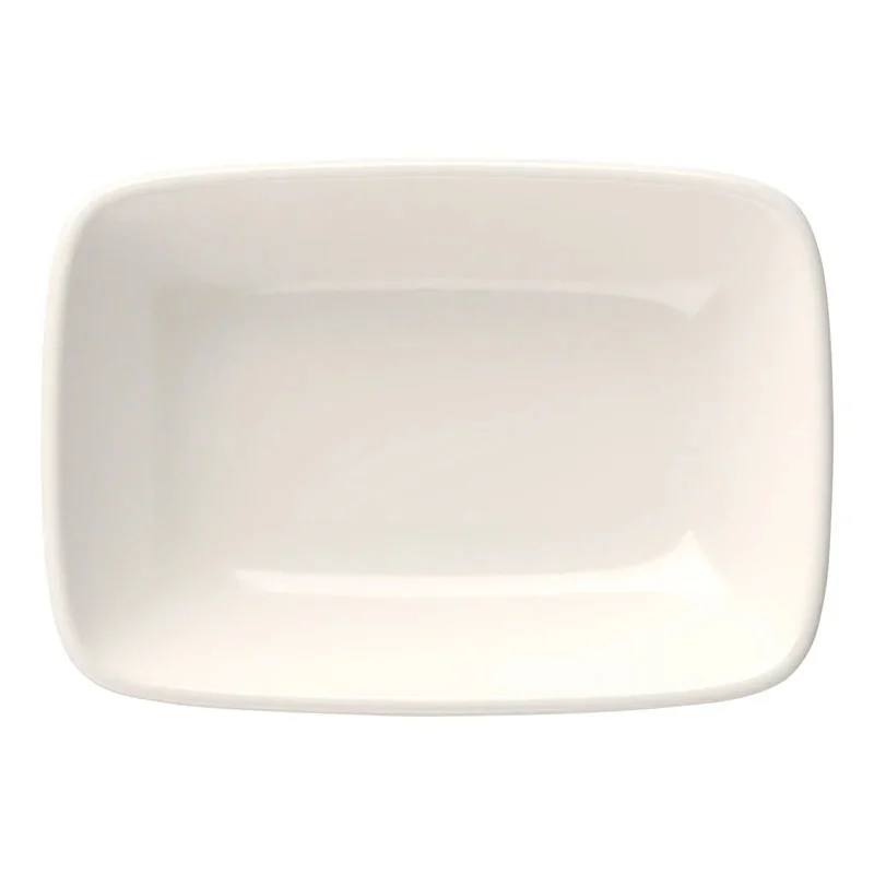 ID Fine Quadro White Fine China Rectangular Platter 5.5 x 3.9 Inch - Set of 12 pcs