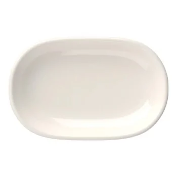 ID Fine Foundation Magnus White Fine China Oval Platter 14 x 9.5 Inch - Set of 6 pcs