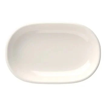 ID Fine Foundation Magnus White Fine China Oval Platter 5.6 x 3.6 Inch - Set of 18 pcs