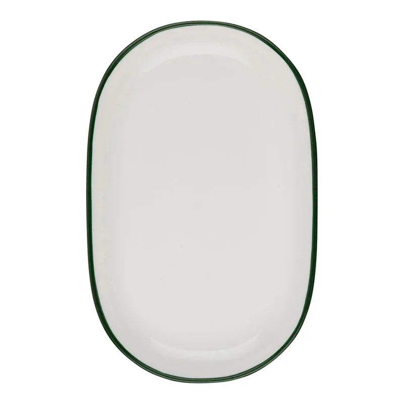 ID Fine Modest Green Coupe Oval Platter – 13 x 8 Inch - set of 6