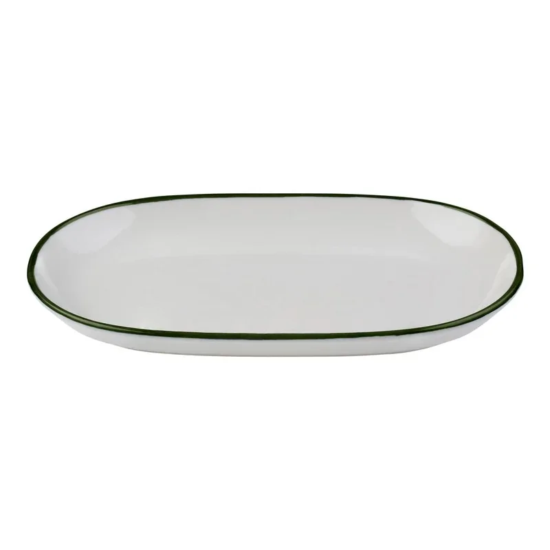 ID Fine Modest Green Coupe Oval Platter – 13 x 8 Inch - set of 6