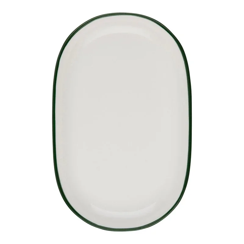 ID Fine Modest Green Coupe Oval Platter – 11 x 7 Inch - set of 6 ID Fine Modest Green Coupe Oval Platter – 11 x 7 Inch - set of 6
