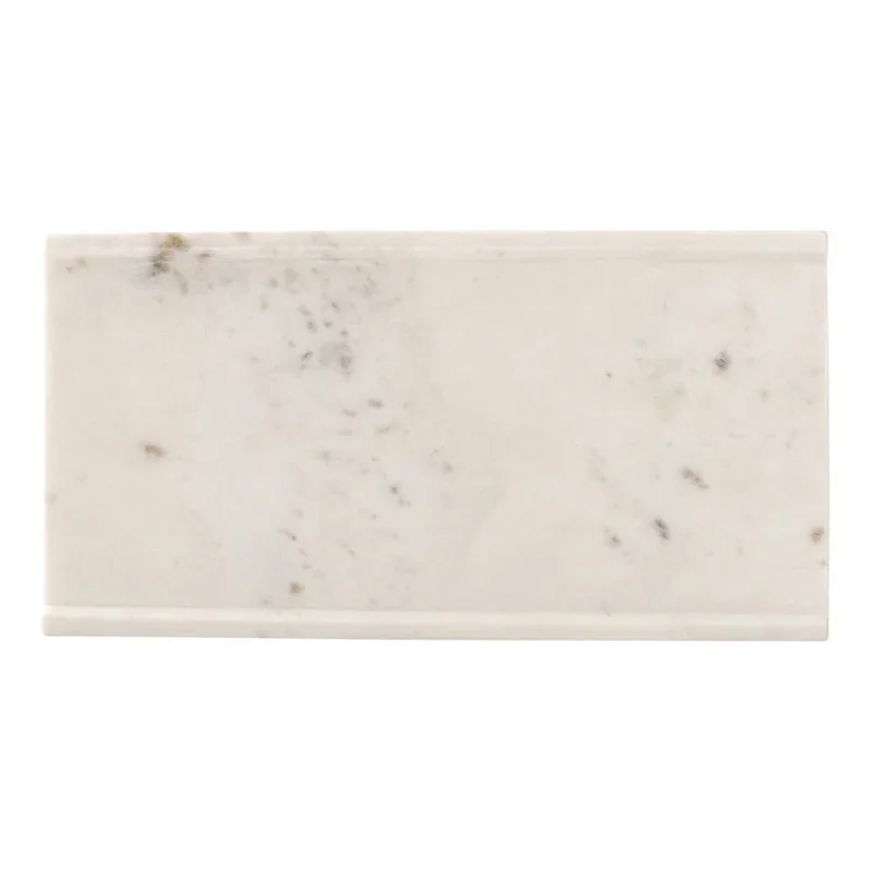 Chic 13.8 x 7.1In Rectangle Platter Pura White Marble - Set of 4 pcs Chic 13.8 x 7.1In Rectangle Platter Pura White Marble - Set of 4 pcs