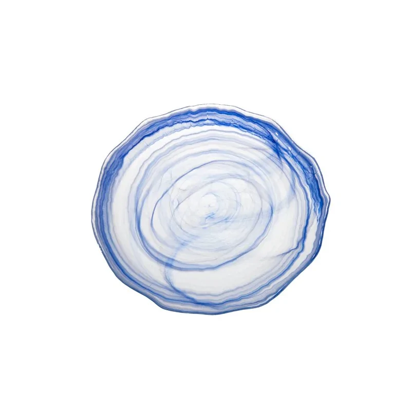 12.80'' Plate Amorf Blue With White Glass - set of 9 12.80'' Plate Amorf Blue With White Glass - set of 9