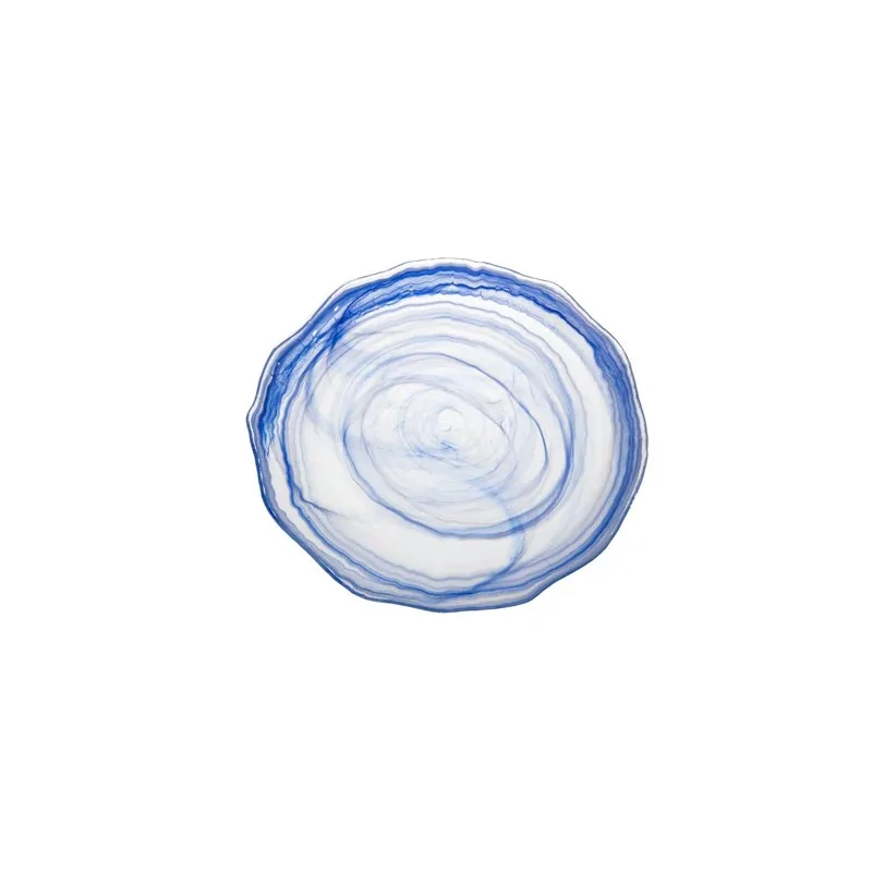 11.02'' Plate Amorf Blue W White Glass - set of 16 11.02'' Plate Amorf Blue W White Glass - set of 16