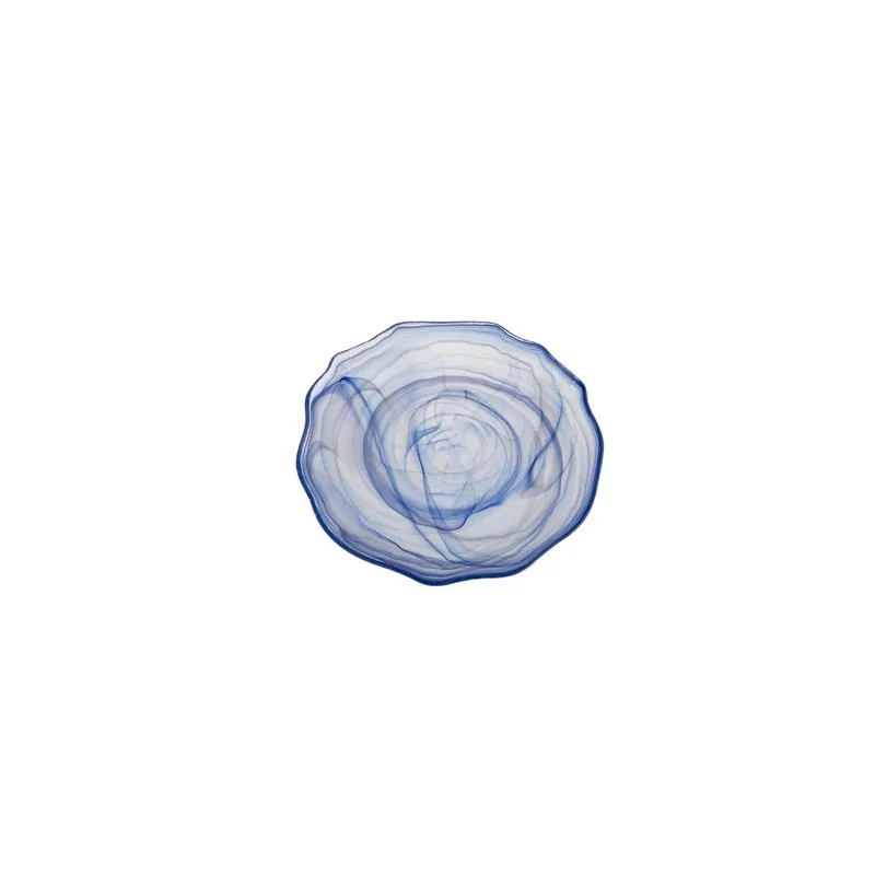 8.27'' Plate Amorf Blue With White Glass - set of 24