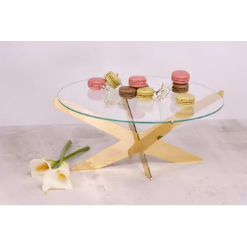 Gold Plated Cake Stand - Dia: 29 cm H: 14 cm