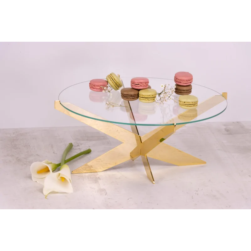 Gold Cake Stand - Dia: 40 cm H: 9 cm Gold Cake Stand - Dia: 40 cm H: 9 cm