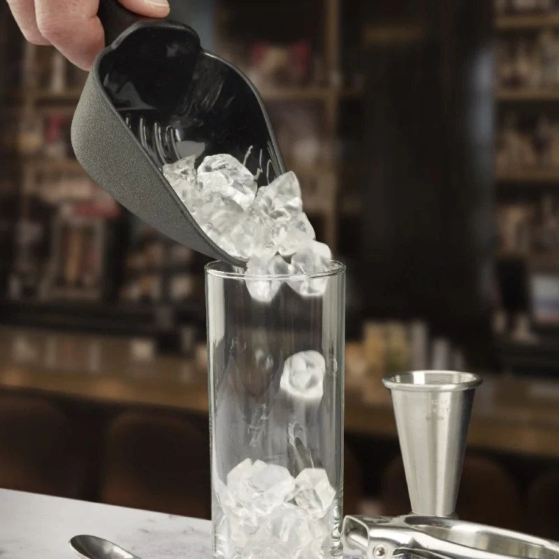 Barfly 8 oz Slotted Ice Scoop - Black - Set of 6