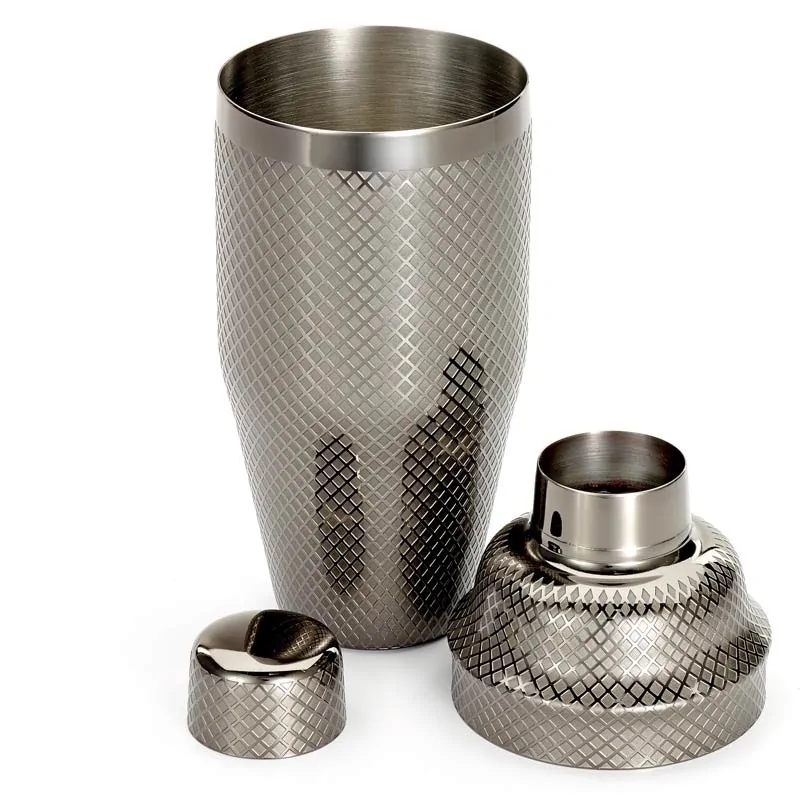 Barfly 3 pc. Diamond Lattice Japanese Cocktail Shaker Set - Black - Set of 6