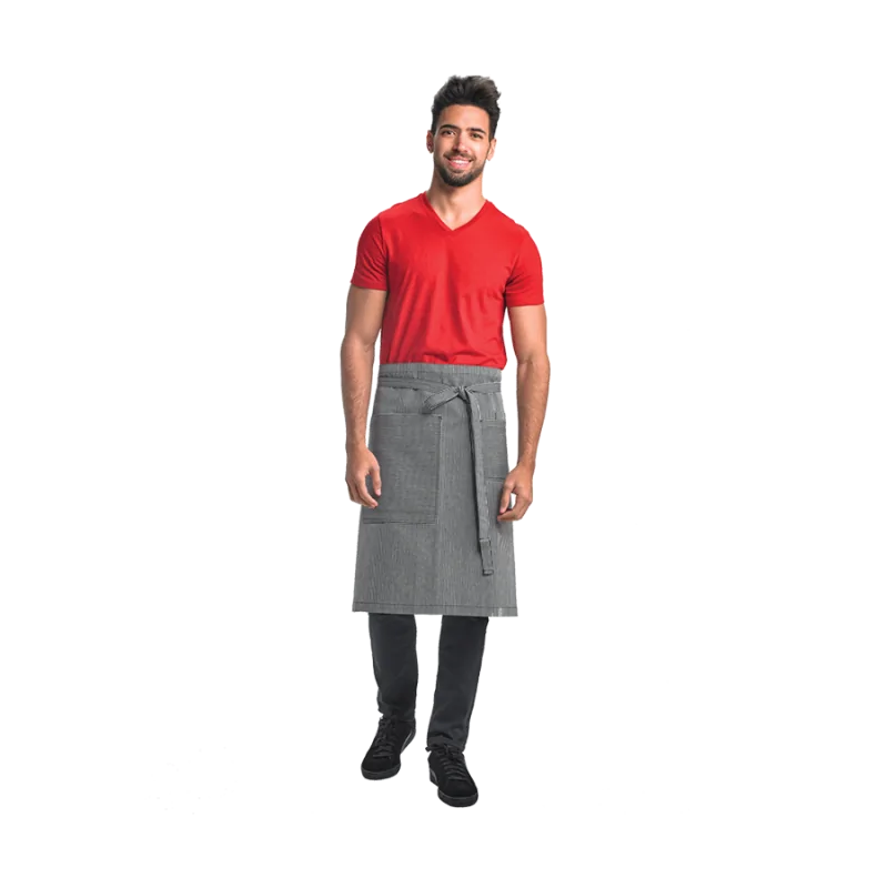 Barfly Rogue Mid-Bistro Apron - Navy/White Railroad Stripe Barfly Rogue Mid-Bistro Apron - Navy/White Railroad Stripe