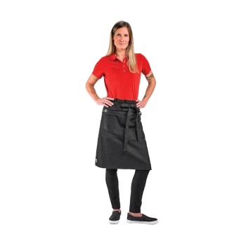 Barfly Renegade Bib Apron - Black Canvas With Black Leather Straps