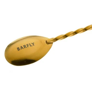 Barfly Japanese Style Bar Spoon - 13 3/16" (33.5 cm) - Gold Plated - Set of 12