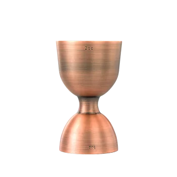 Barfly 1 x 2 oz Heavy-Duty Straight Rim Bell Jigger - Antique Copper - Set of 12