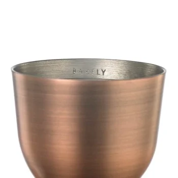 Barfly 1 x 2 oz Heavy-Duty Straight Rim Bell Jigger - Antique Copper - Set of 12