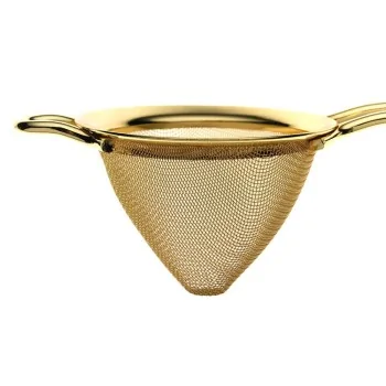 Barfly Fine Mesh Strainer - 3 1/2" Diam. Bowl - Gold Plated - Set of 6
