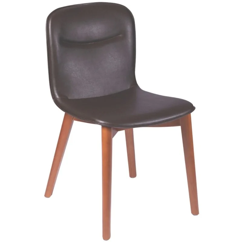 Chair Tauari Wood Dark Brown Upholstered - 19.3" x 21.9" x 33" - Set of 2 Chair Tauari Wood Dark Brown Upholstered - 19.3" x 21.9" x 33" - Set of 2