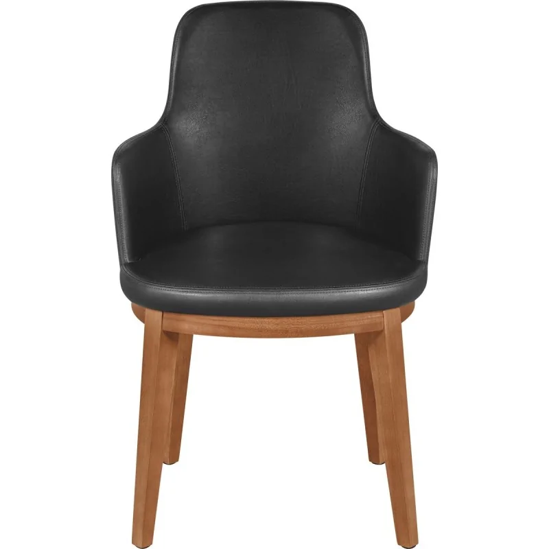 London Armchair Almond Upholstered Black - Set of 2 London Armchair Almond Upholstered Black - Set of 2