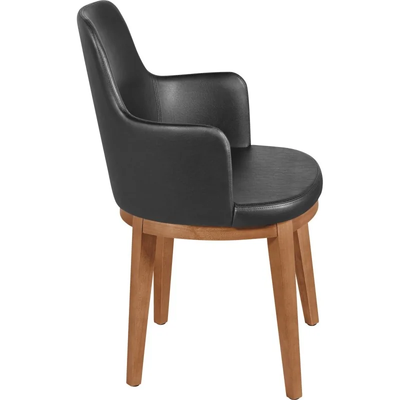 London Armchair Almond Upholstered Black - Set of 2 London Armchair Almond Upholstered Black - Set of 2