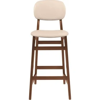 Bar Stool Tauari Almond Upholstered Beige London - 14.2" x 17.1" x 43.5"
