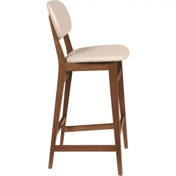 Bar Stool Tauari Almond Upholstered Beige London - 14.2" x 17.1" x 43.5"