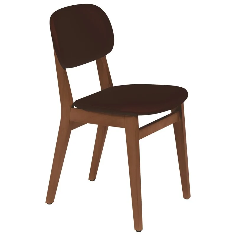 Tauari Almond Dark Brown Upholstered Chair London - 20.6" x 17.7" x 32.7" - Set of 2 Tauari Almond Dark Brown Upholstered Chair London - 20.6" x 17.7" x 32.7" - Set of 2