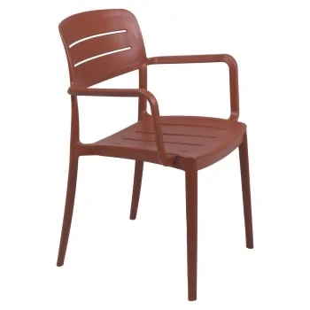 Armchair With Slated Back Terracotta - 20.1" x 21.3" x 32.5" - Set of 4