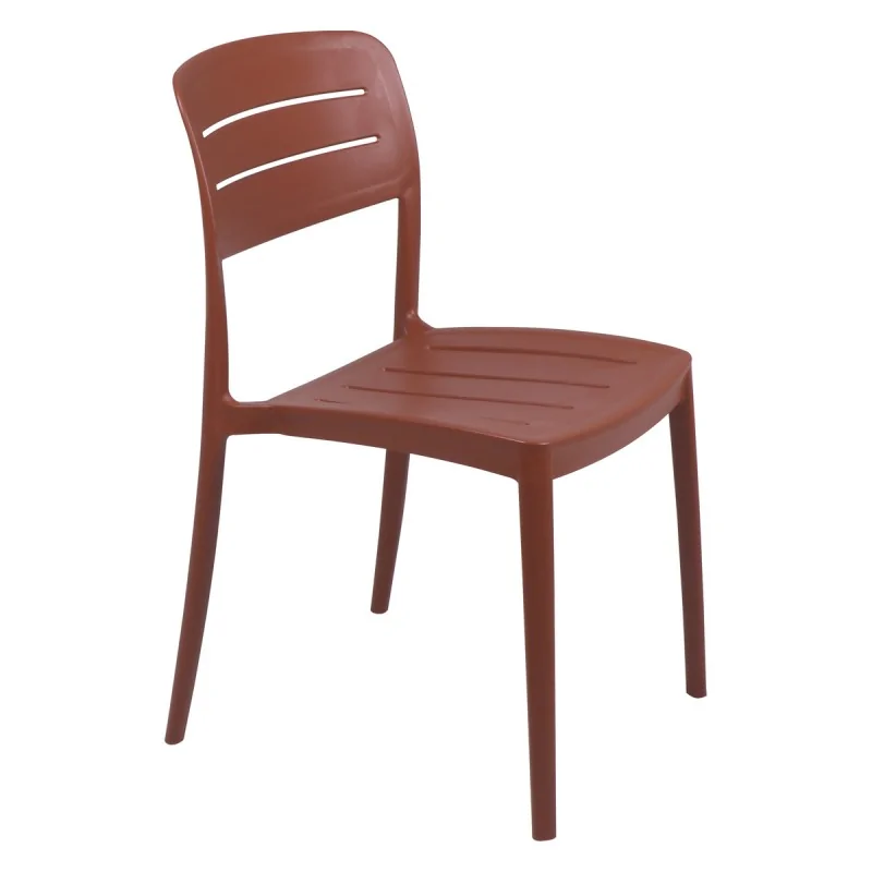 Chair With Slated Back Terracota - 16.9" x 20.1" x 33.3" - Set of 4 Chair With Slated Back Terracota - 16.9" x 20.1" x 33.3" - Set of 4
