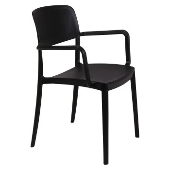 Armchair With Solid Back Black - 20.1" x 21.3" x 32.5"