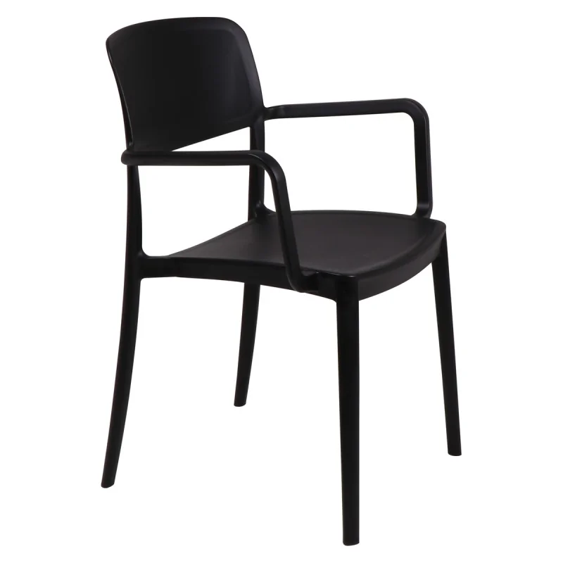 Armchair With Solid Back Black - 20.1" x 21.3" x 32.5"