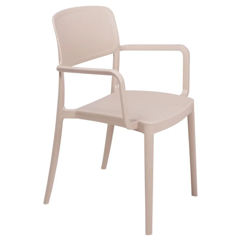 Armchair With Solid Back Sand - 20.1" x 21.3" x 32.5" - Set of 4