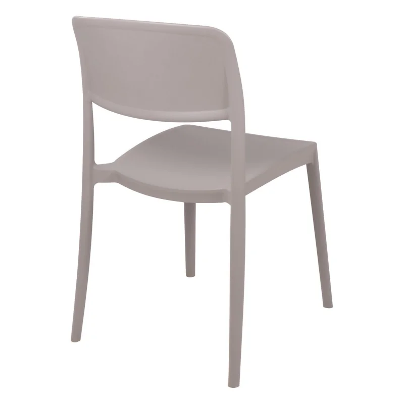 Chair With Solid Back Taupe - 16.9" x 20.1" x 33.3" - Set of 4