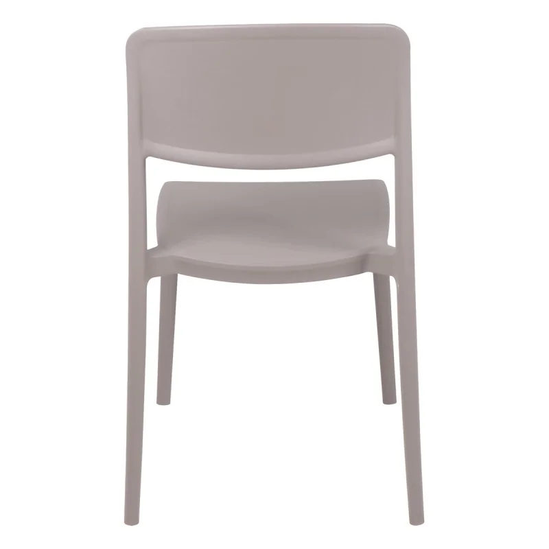 Chair With Solid Back Taupe - 16.9" x 20.1" x 33.3" - Set of 4