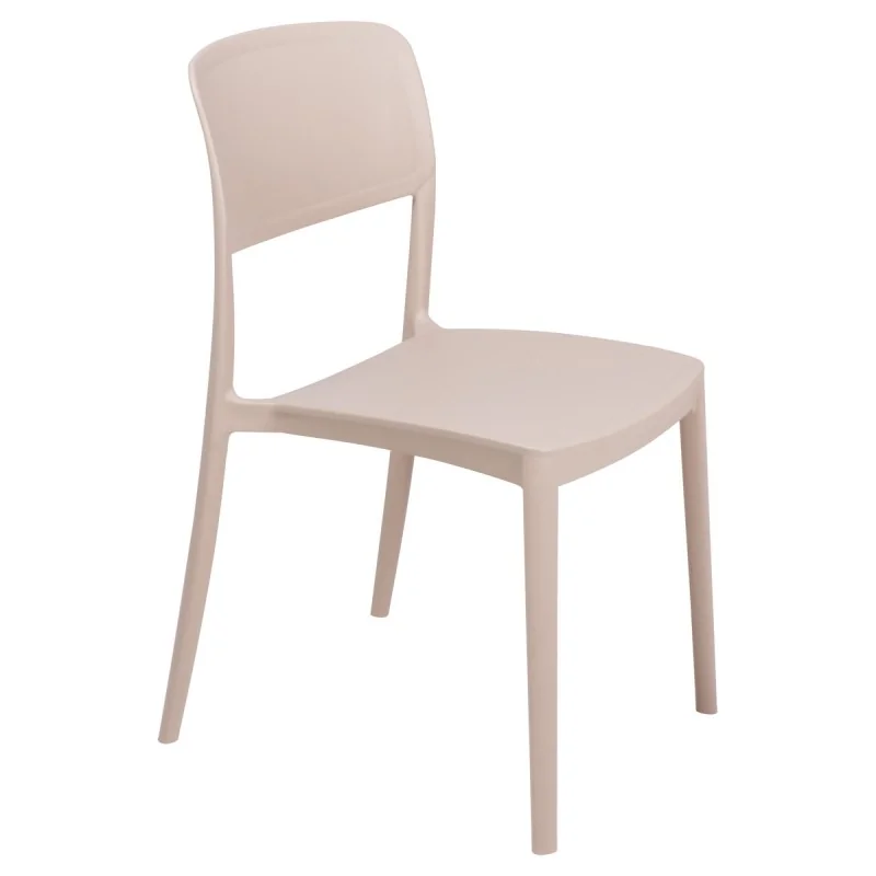 Chair With Solid Back Sand - 16.9" x 20.1" x 33.3" - Set of 4