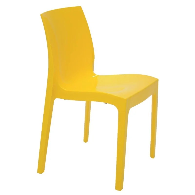Poly Chair Yellow - 20.1" x 20.5" x 31.5" - Set of 4