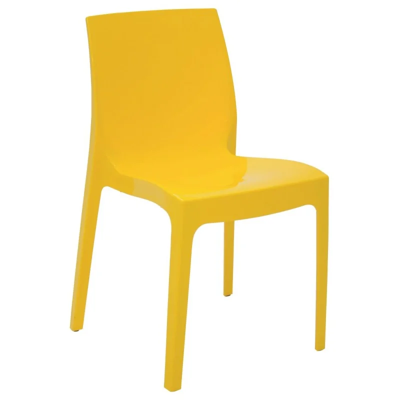 Poly Chair Yellow - 20.1" x 20.5" x 31.5" - Set of 4