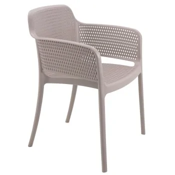 Poly Armchair Taupe - 21.9" x 24" x 31.5" - Set of 4