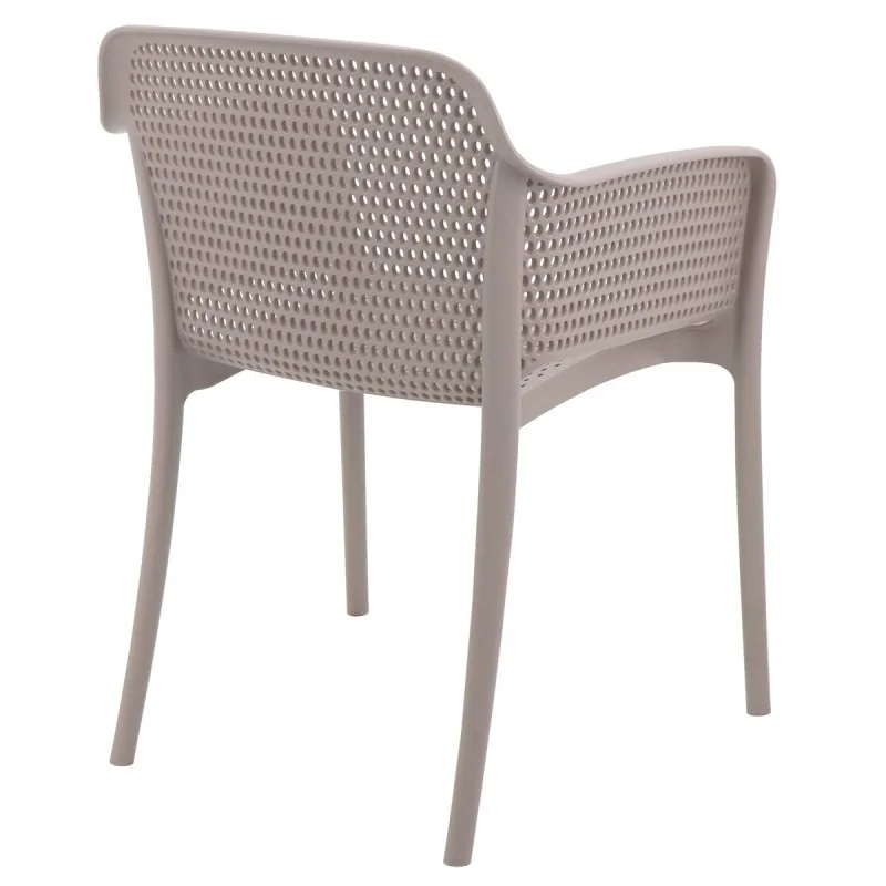 Poly Armchair Taupe - 21.9" x 24" x 31.5" - Set of 4 Poly Armchair Taupe - 21.9" x 24" x 31.5" - Set of 4