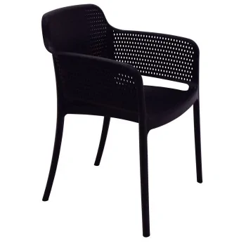 Poly Armchair Black - 21.9" x 24" x 31.5" - Set of 4