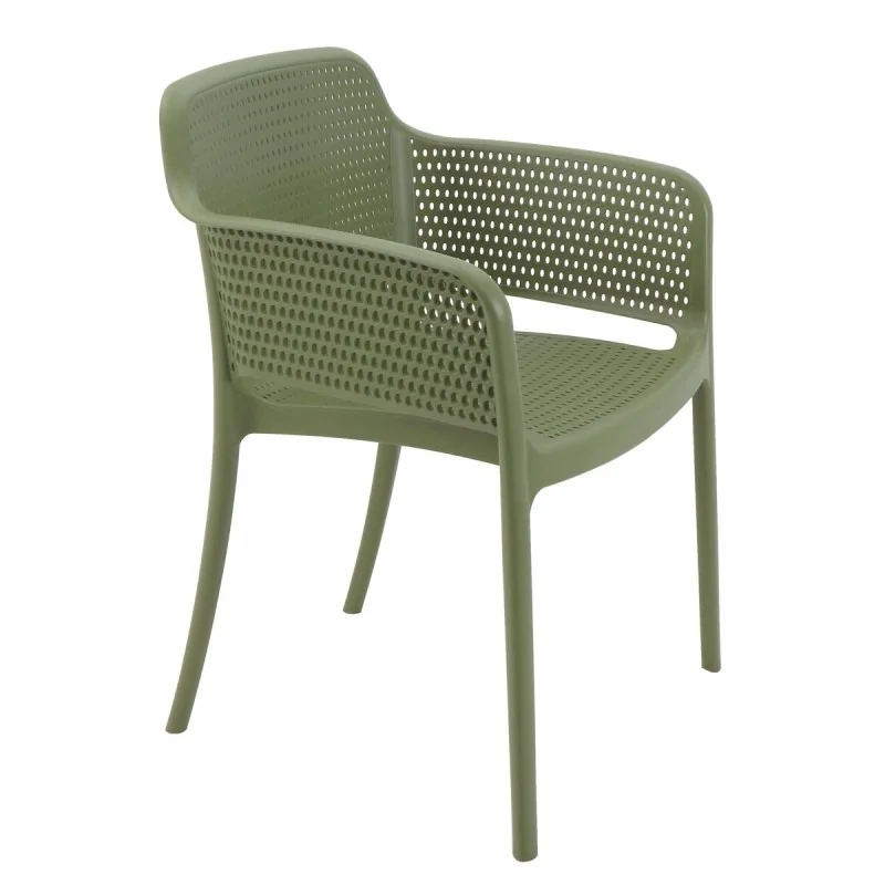 Poly Armchair Olive Green - 21.9" x 24" x 31.5" - Set of 4