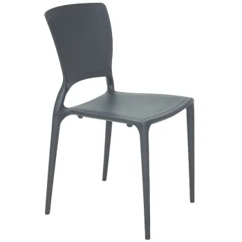 Chair With Solid Backrest Black - 20.5" x 17.3" x 36.7" - Set of 4