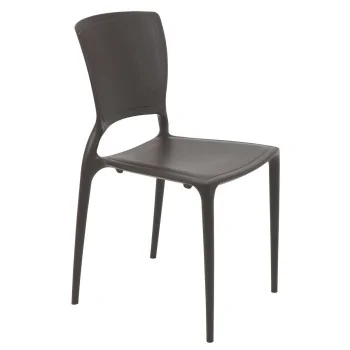 Chair With Solid Backrest Brown - 20.5" x 17.3" x 36.7" - Set of 4