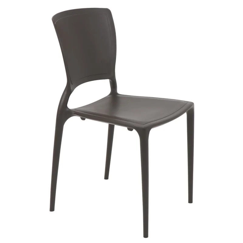 Chair With Solid Backrest Brown - 20.5" x 17.3" x 36.7" - Set of 4