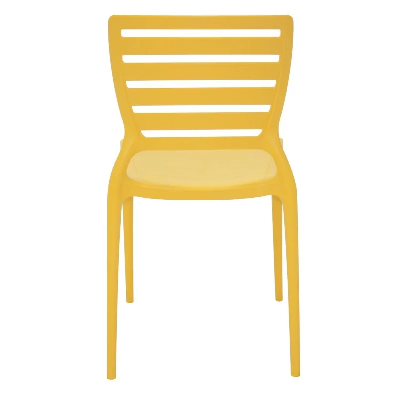 Sofia Slated Poly Chair Yellow - 20.1"x 17" x 32.3" - Set of 4